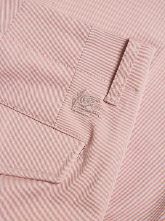 Shop Etro Cotton Chino Trousers In Rosa