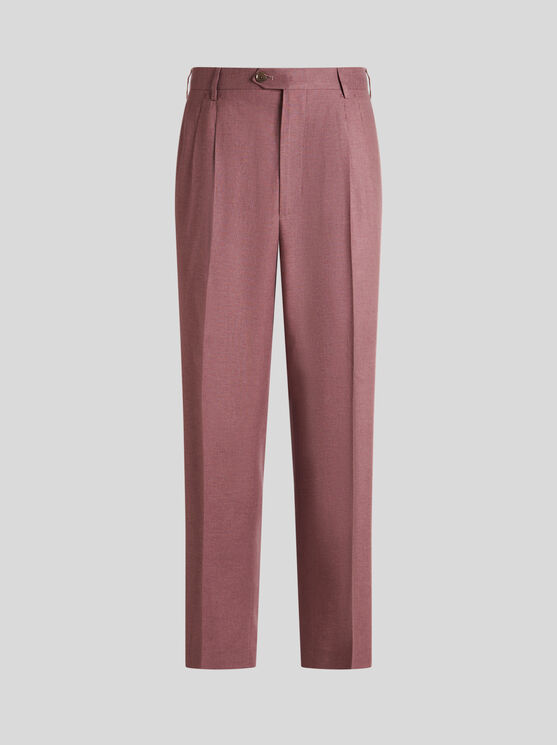 Shop Etro Silk And Cashmere Trousers In Pink