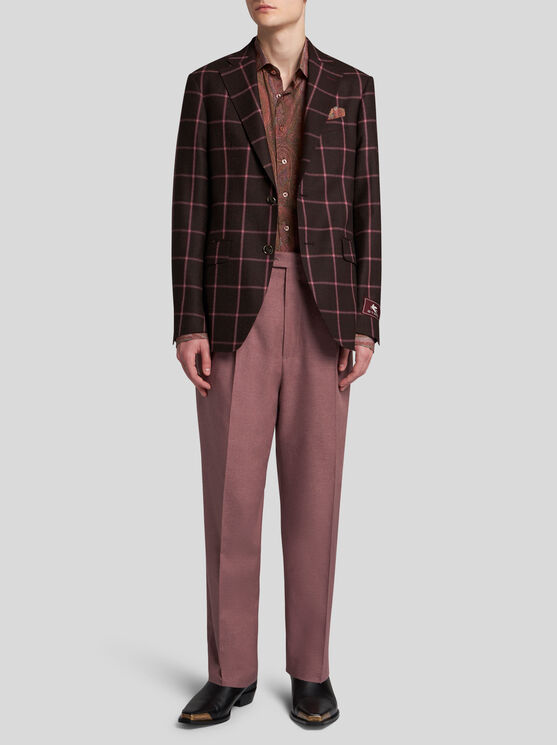 Shop Etro Silk And Cashmere Trousers In Pink