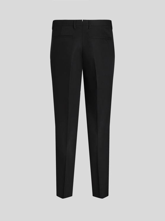 Shop Etro Wool And Mohair Slim-fit Trousers In Black