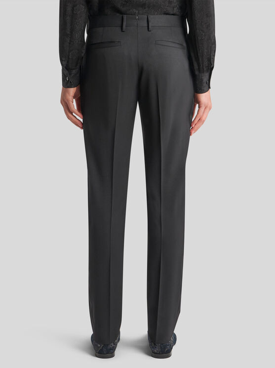Etro Slim-fit Trousers With Silk Details In Black