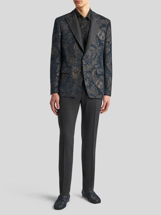Etro Slim-fit Trousers With Silk Details In Black