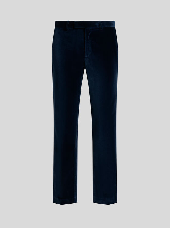 Etro , Stretch Cotton Evening Trousers, Man, Navy Blue, Size 60 In Navy Blue