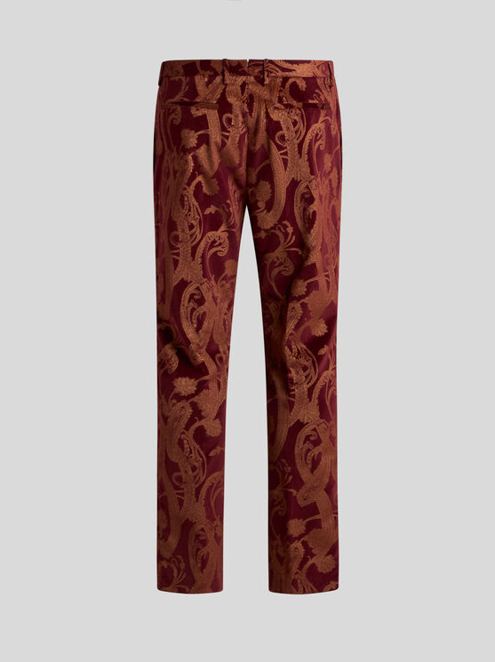Etro , Floral Paisley Cotton Evening Trousers, Man, Multicolour, Size 60 In Multicolour