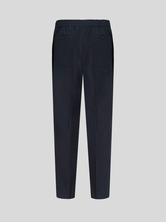 Etro , Stretch Cotton Trousers, Man, Navy Blue, Size 60 In Navy Blue