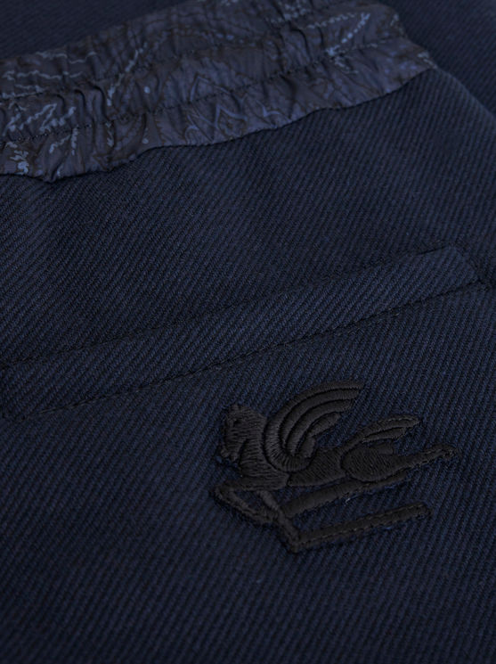 Shop Etro Jersey Jogging Trousers In Navy Blue