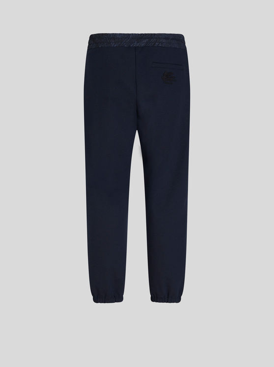 Shop Etro Jersey Jogging Trousers In Navy Blue