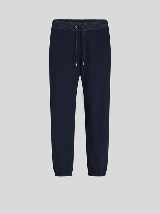 Shop Etro Jersey Jogging Trousers In Navy Blue