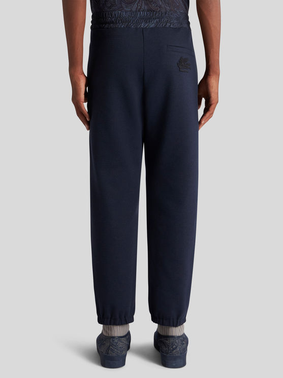 Shop Etro Jersey Jogging Trousers In Navy Blue