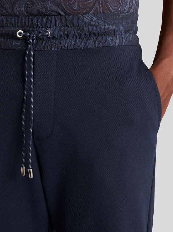 Shop Etro Jersey Jogging Trousers In Navy Blue