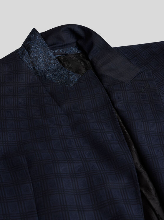 Shop Etro Anzug Aus Wolle Mit Karomuster In Navyblau