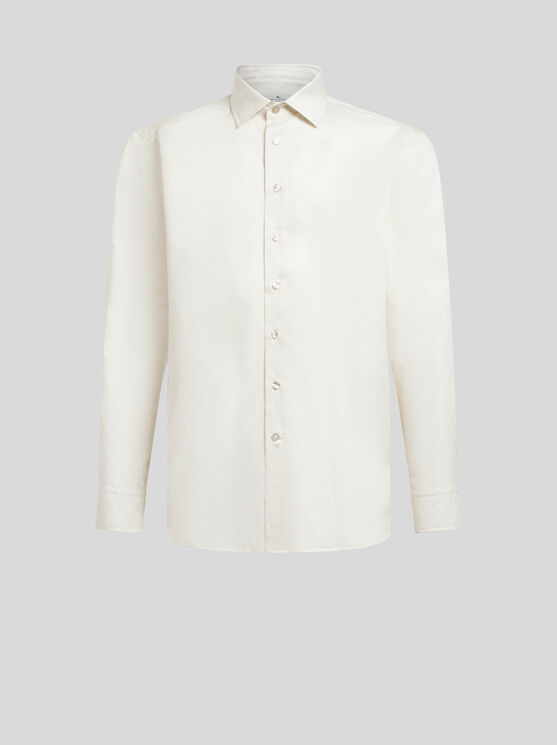 Etro Long-sleeve Cotton Shirt In Beige