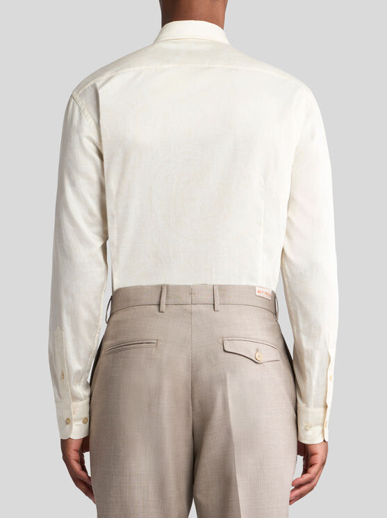 Etro Long-sleeve Cotton Shirt In Beige