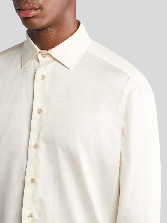 Etro Long-sleeve Cotton Shirt In Beige