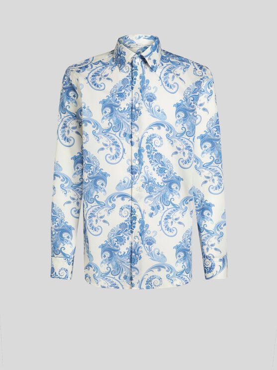 Shop Etro Floral Paisley Shirt In Light Blue