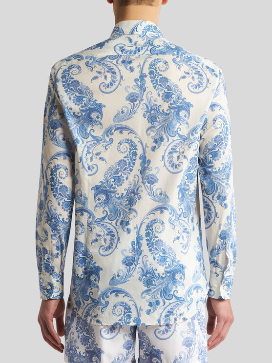 Shop Etro Floral Paisley Shirt In Light Blue