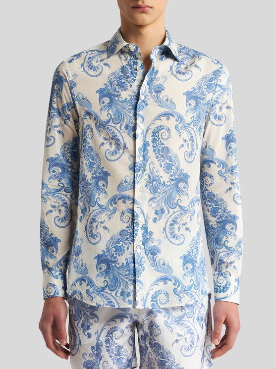 Shop Etro Floral Paisley Shirt In Light Blue