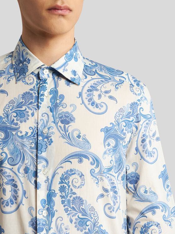 Shop Etro Floral Paisley Shirt In Light Blue