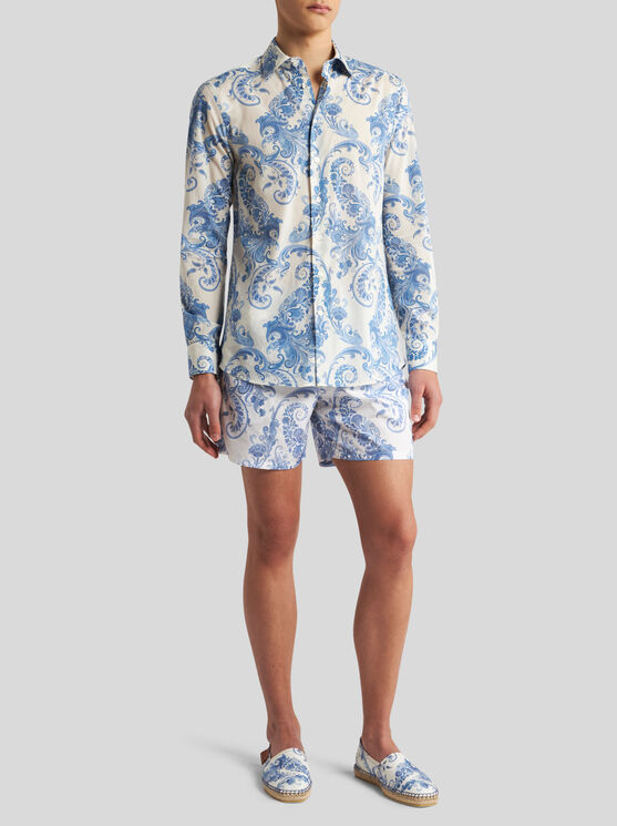 Shop Etro Floral Paisley Shirt In Light Blue