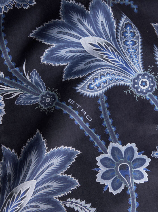 Shop Etro Floral Shirt In Navy Blue