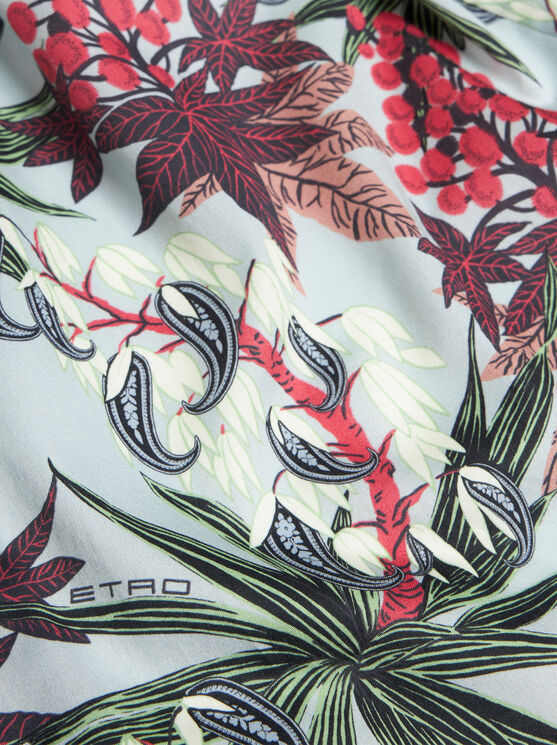 Shop Etro Shirt With Foliage Print In Multicolour