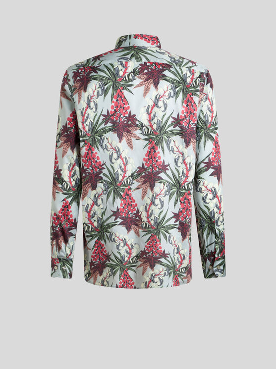 Shop Etro Shirt With Foliage Print In Multicolour