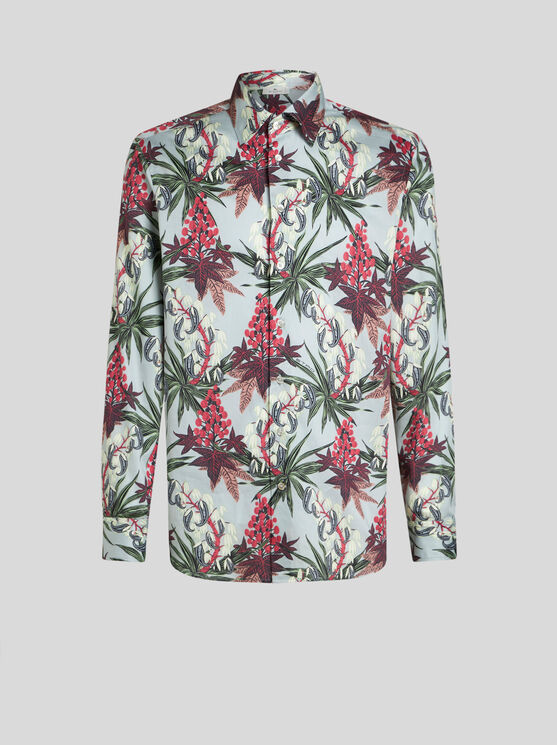 Shop Etro Shirt With Foliage Print In Multicolour