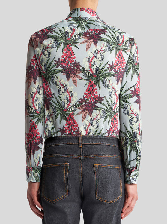 Shop Etro Shirt With Foliage Print In Multicolour