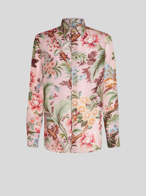 Shop Etro Floral Cotton Shirt In Multicolour