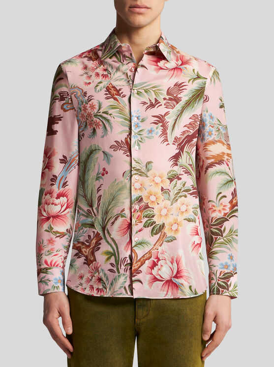 Shop Etro Floral Cotton Shirt In Multicolour