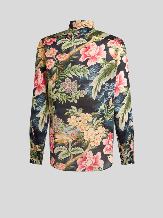 Shop Etro Floral Cotton Shirt In Multicolour