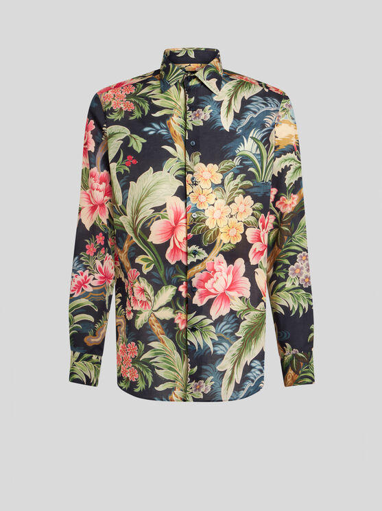 Shop Etro Floral Cotton Shirt In Multicolour