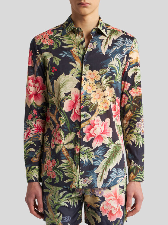 Shop Etro Floral Cotton Shirt In Multicolour