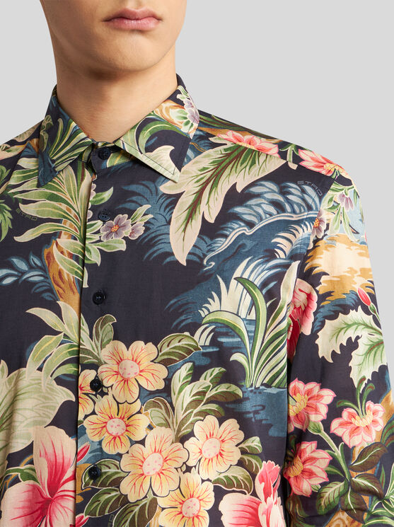 Shop Etro Floral Cotton Shirt In Multicolour