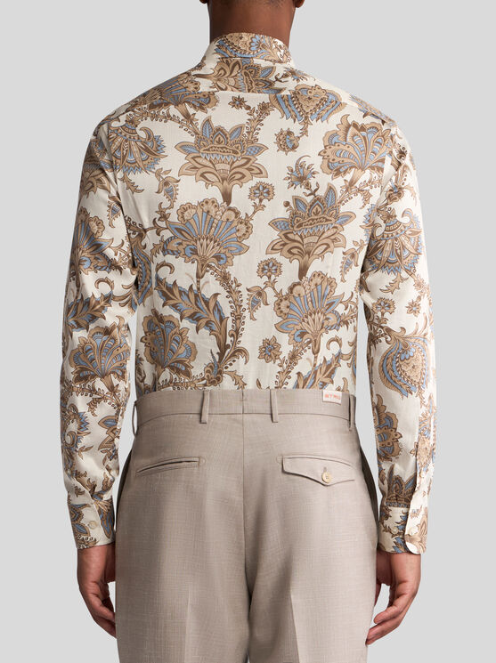 Etro Shirt With Maxi Flowers In Beige