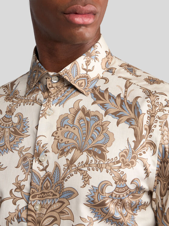 Etro Shirt With Maxi Flowers In Beige