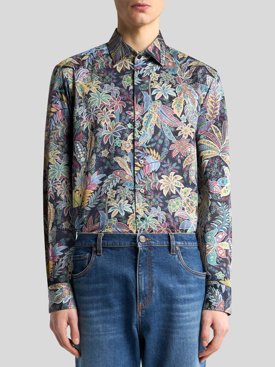 Etro Floral Print Long Sleeve Button-down Shirt