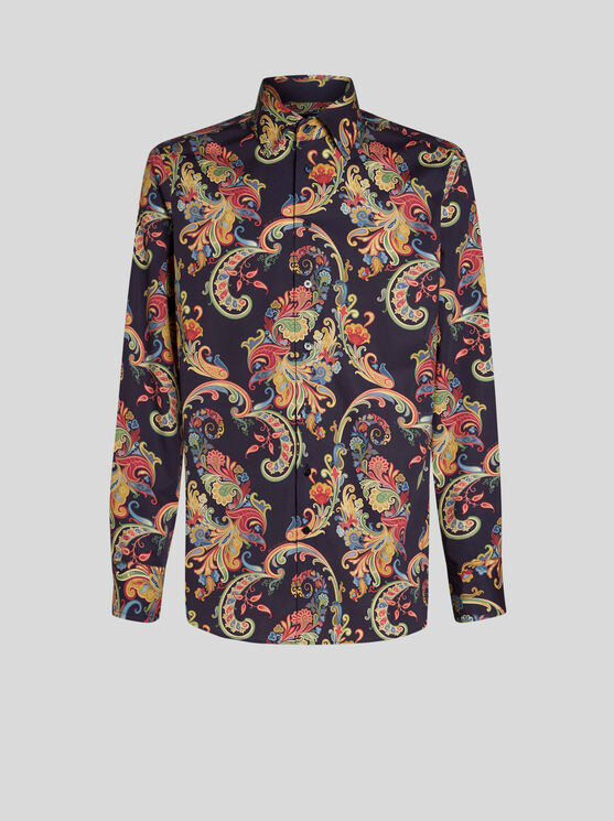 Shop Etro Multicoloured Paisley Shirt In Black