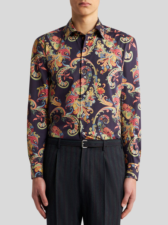 Shop Etro Multicoloured Paisley Shirt In Black