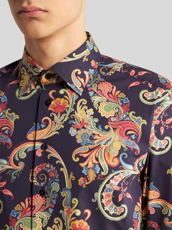 Shop Etro Multicoloured Paisley Shirt In Black