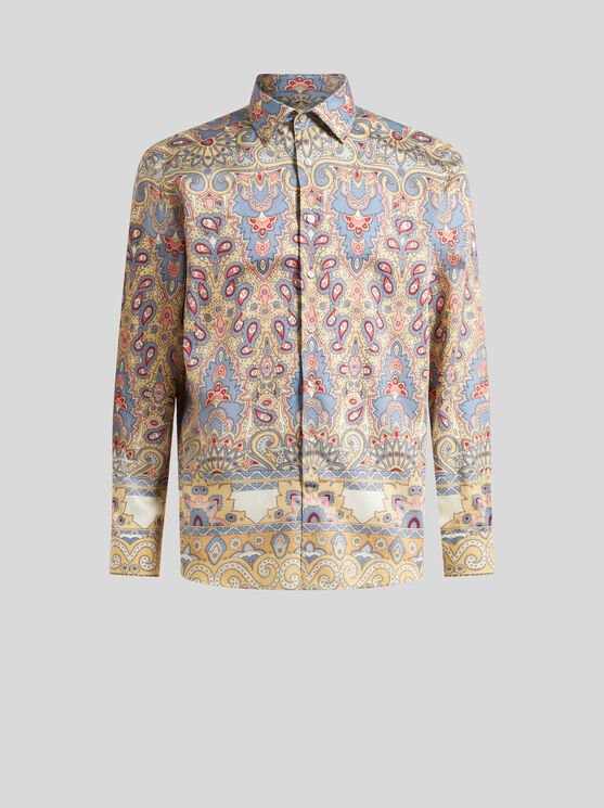Etro Shirt With Decorative Placed Print In Beige