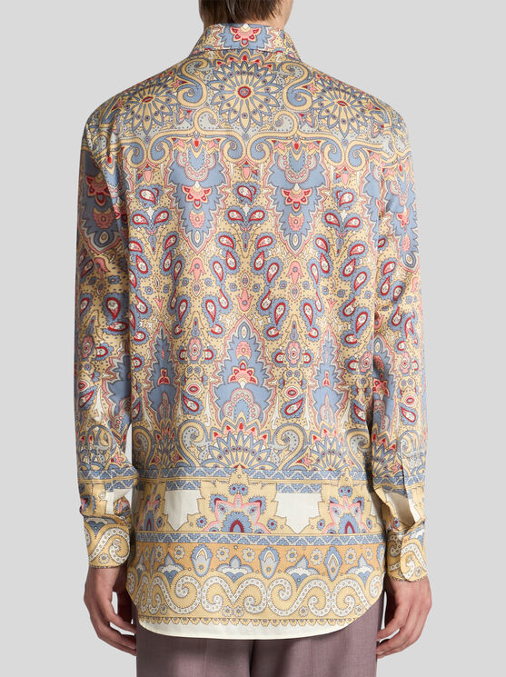 Etro Shirt With Decorative Placed Print In Beige