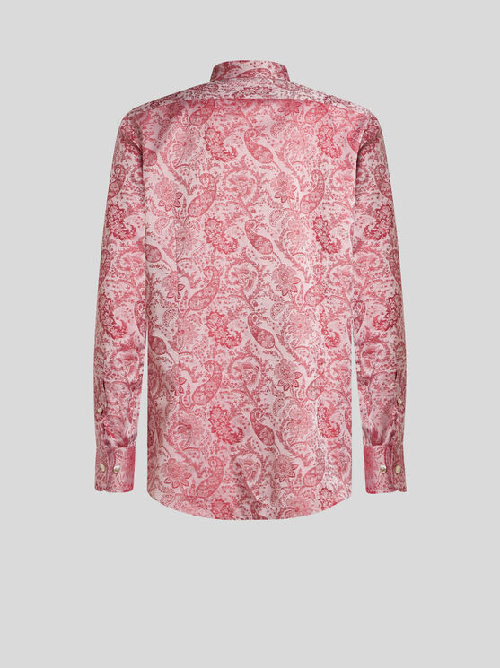 Etro Paisley-print Cotton Shirt In Red
