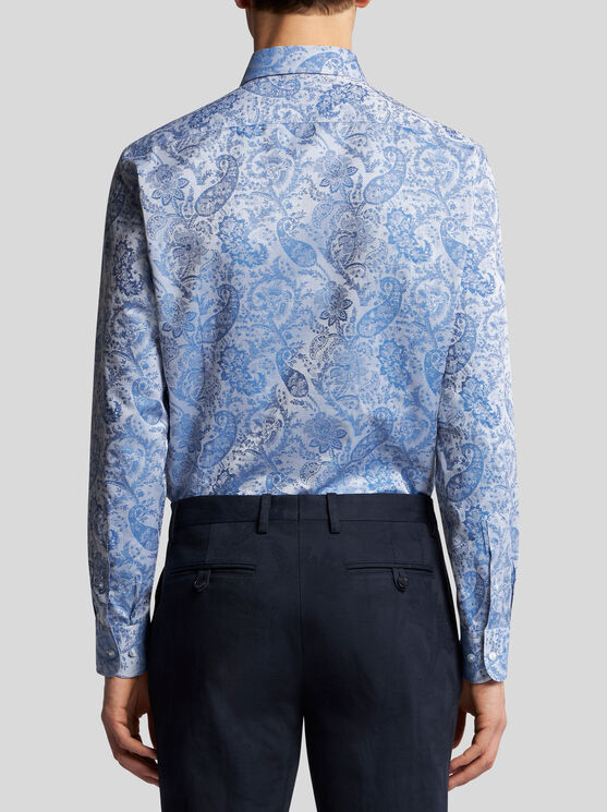 Shop Etro Floral Paisley Shirt In Light Blue