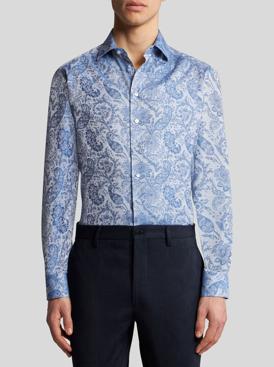 Shop Etro Floral Paisley Shirt In Light Blue