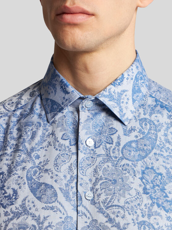 Shop Etro Floral Paisley Shirt In Light Blue