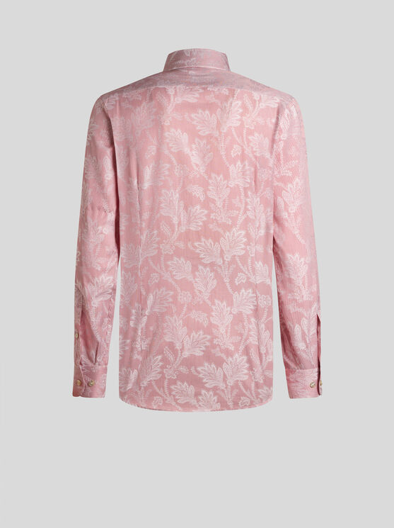 Shop Etro Striped Jacquard Shirt In Pink