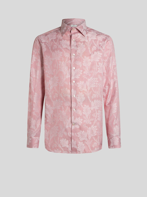 Shop Etro Striped Jacquard Shirt In Pink