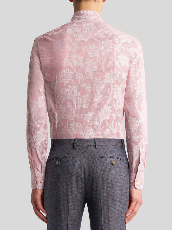 Shop Etro Striped Jacquard Shirt In Pink