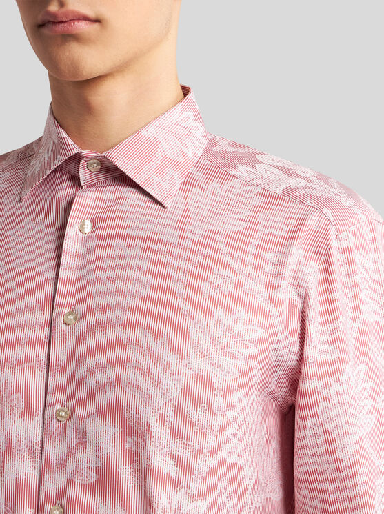 Shop Etro Striped Jacquard Shirt In Pink